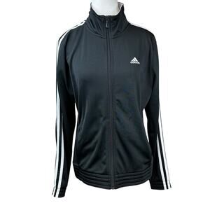 Adidas 3 Stripes Track Athletic Jacket Full Zip Black White Size Medium Pockets